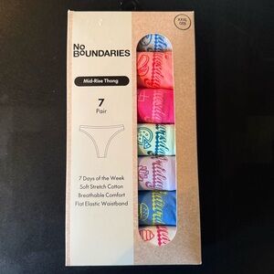 No Boundaries Colorful Mid-Rise Thong Set XXXL(22)